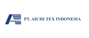 Logo with stylized blue letter “A” and text “PT. AICHI TEX INDONESIA” in blue capital letters.